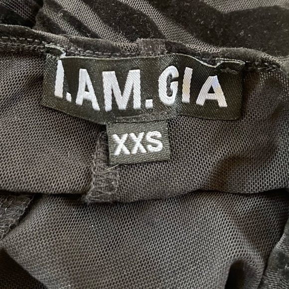 I.AM.GIA Amina Pants Velvet Sheer Straight Cutout Concert Festival Black XXS - Picture 9 of 12